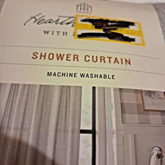 Hearth & Hand Magnolia Fabric Shower Curtain Gray Farmhouse Cotton 72x72 NWT - Picture 4 of 7